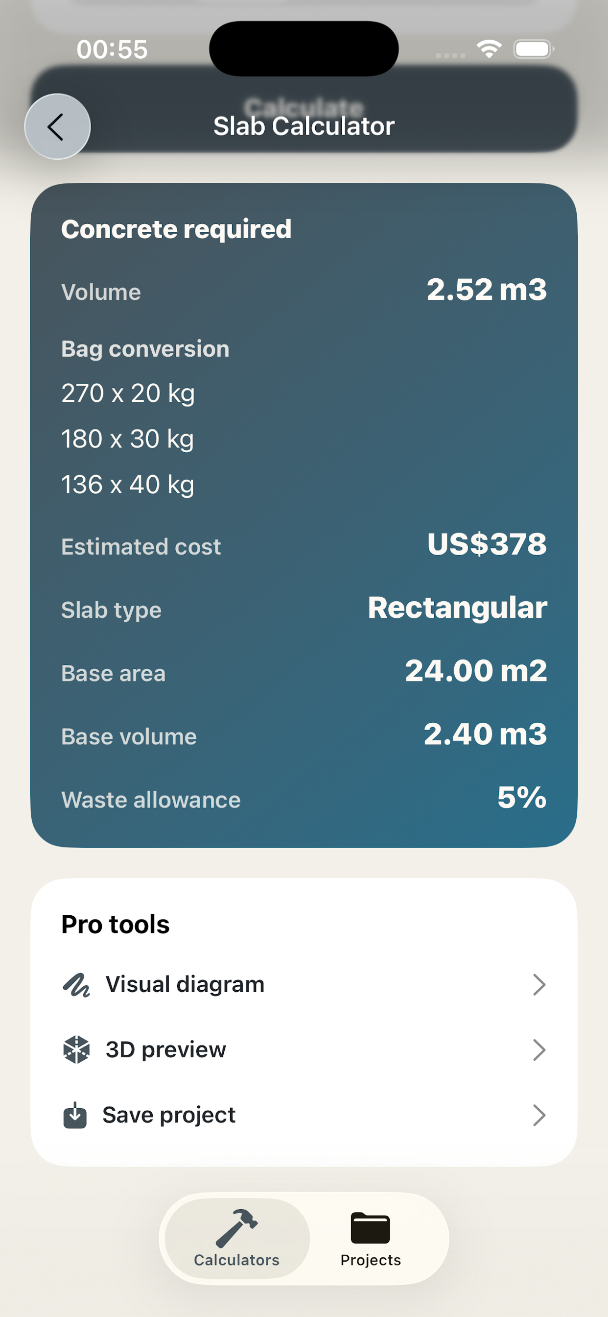 Cost or bags