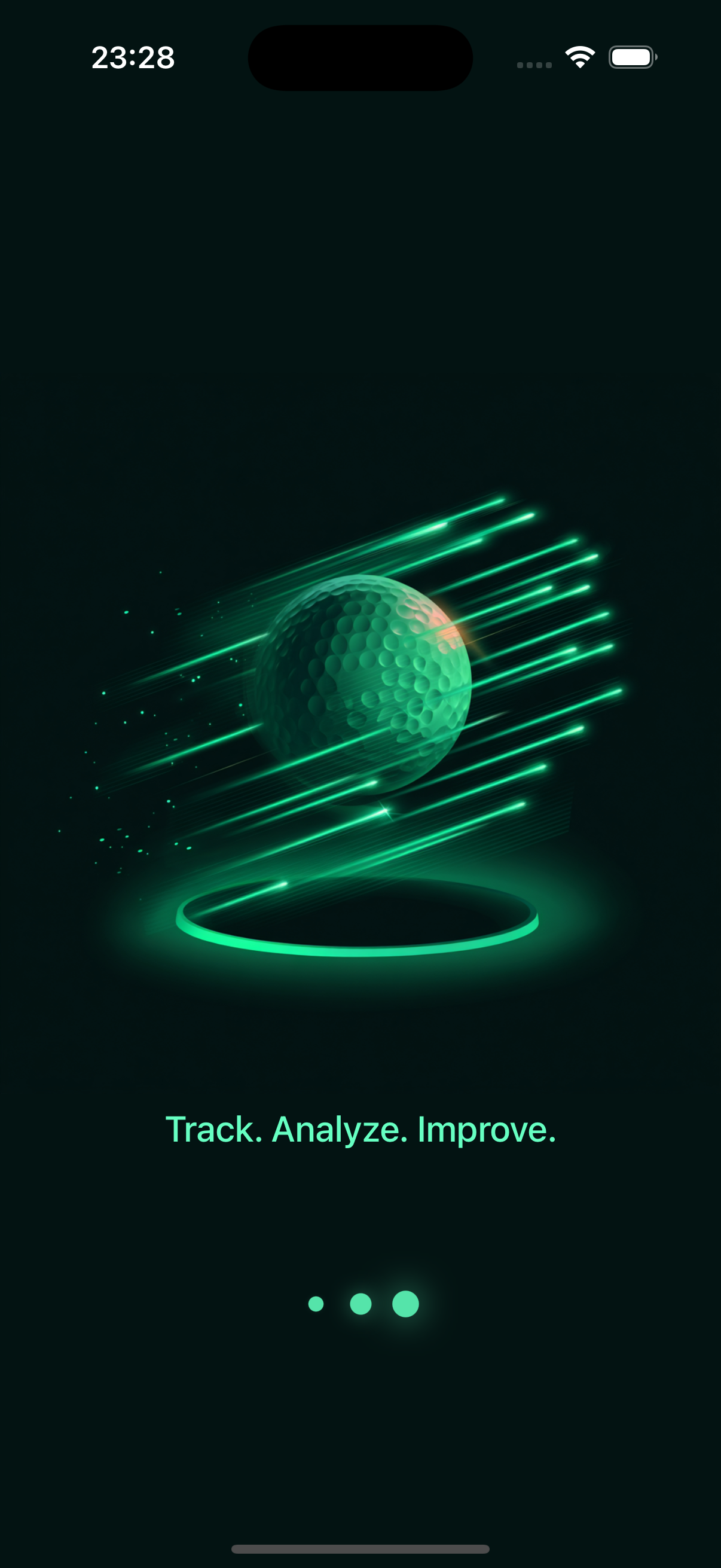 Golf Launch Monitor app home screen and setup interface