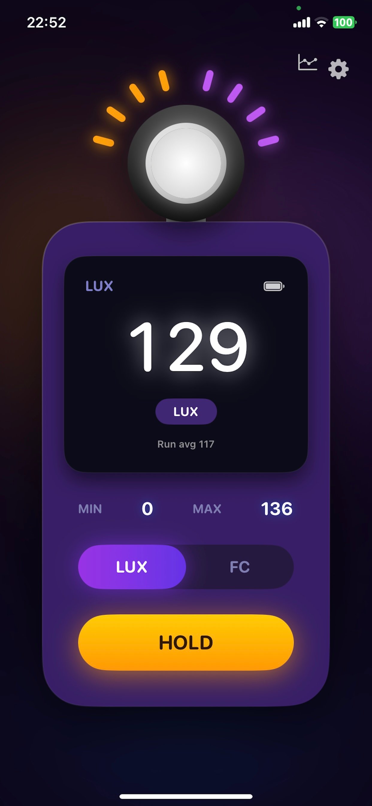 Light Meter main view