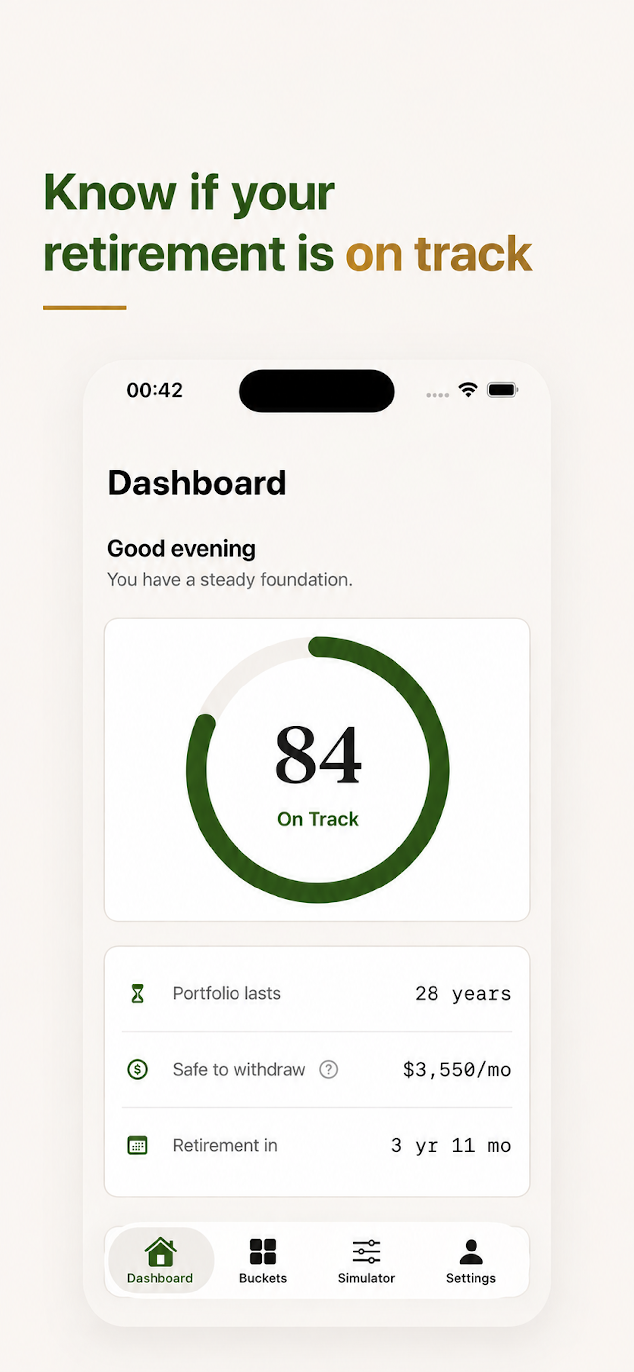Retirement health score