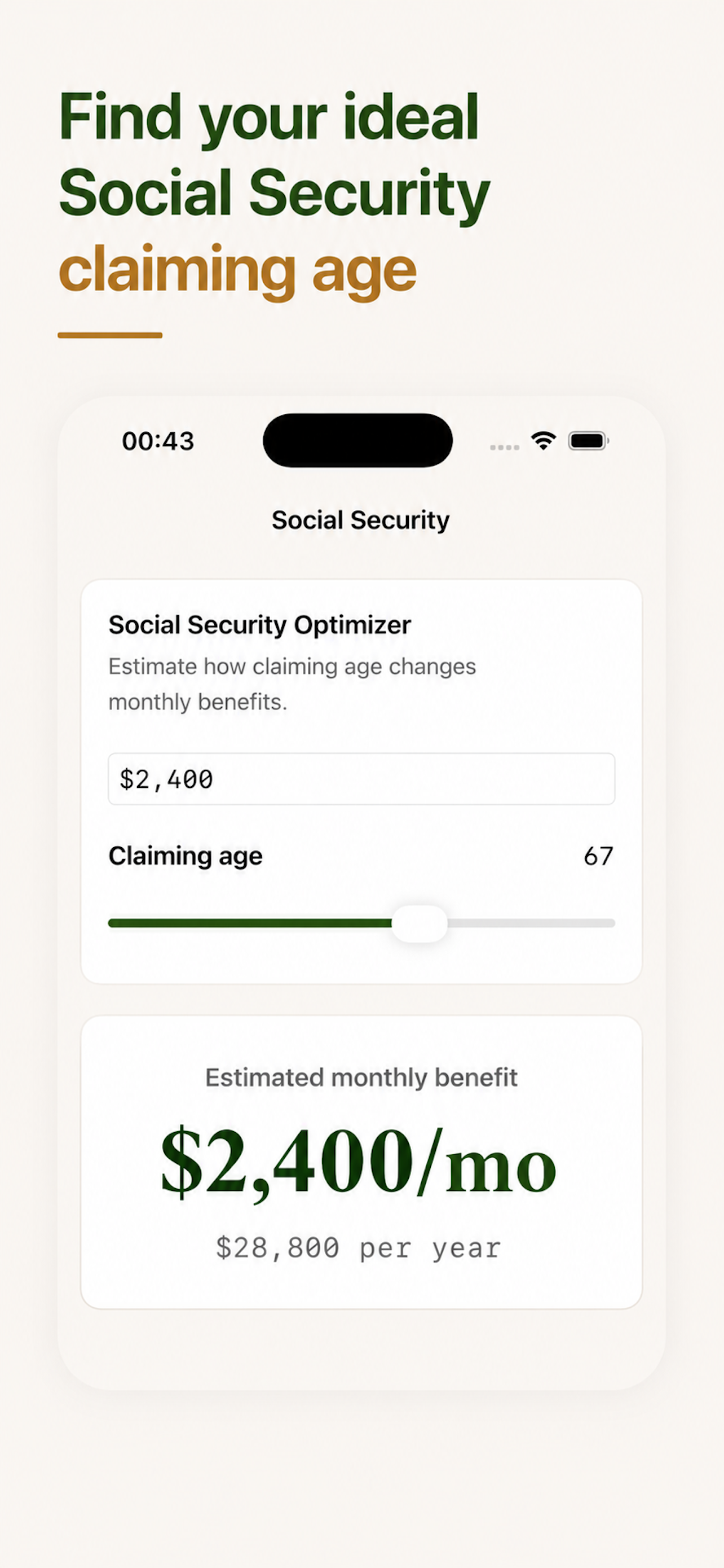 Social Security optimizer and PDF report