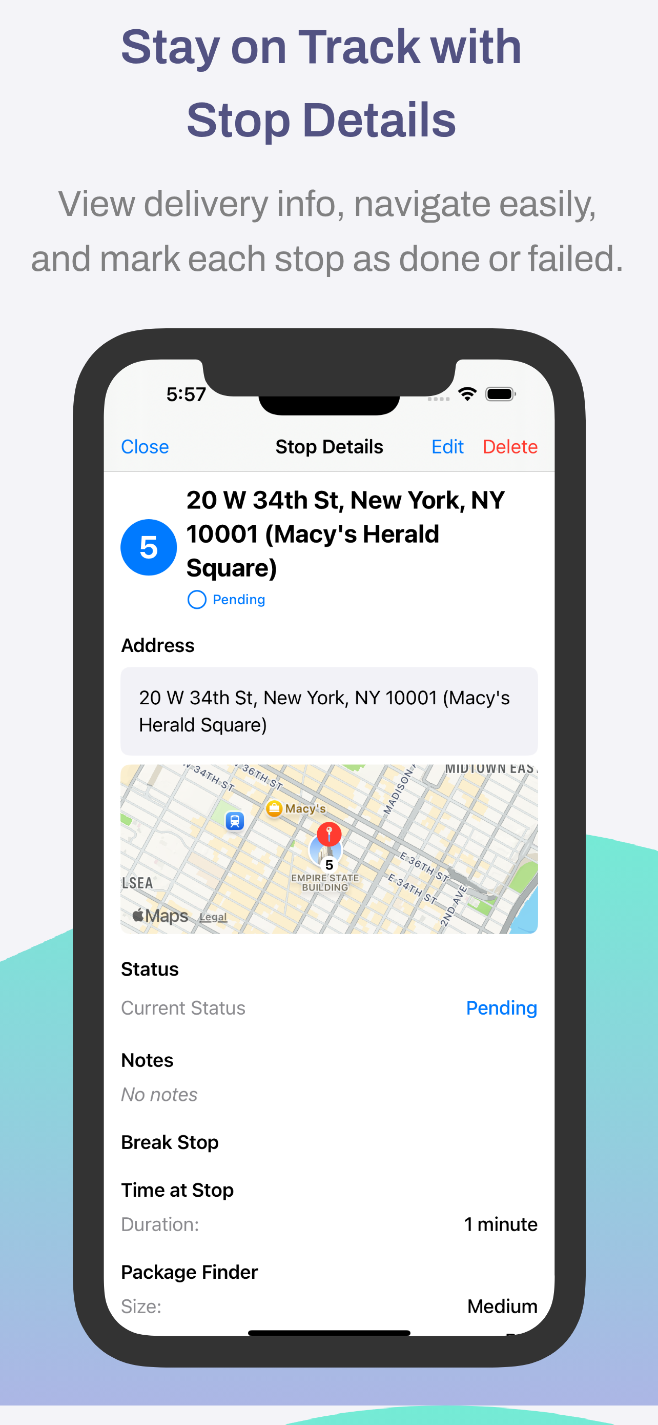 delivery driver navigation app