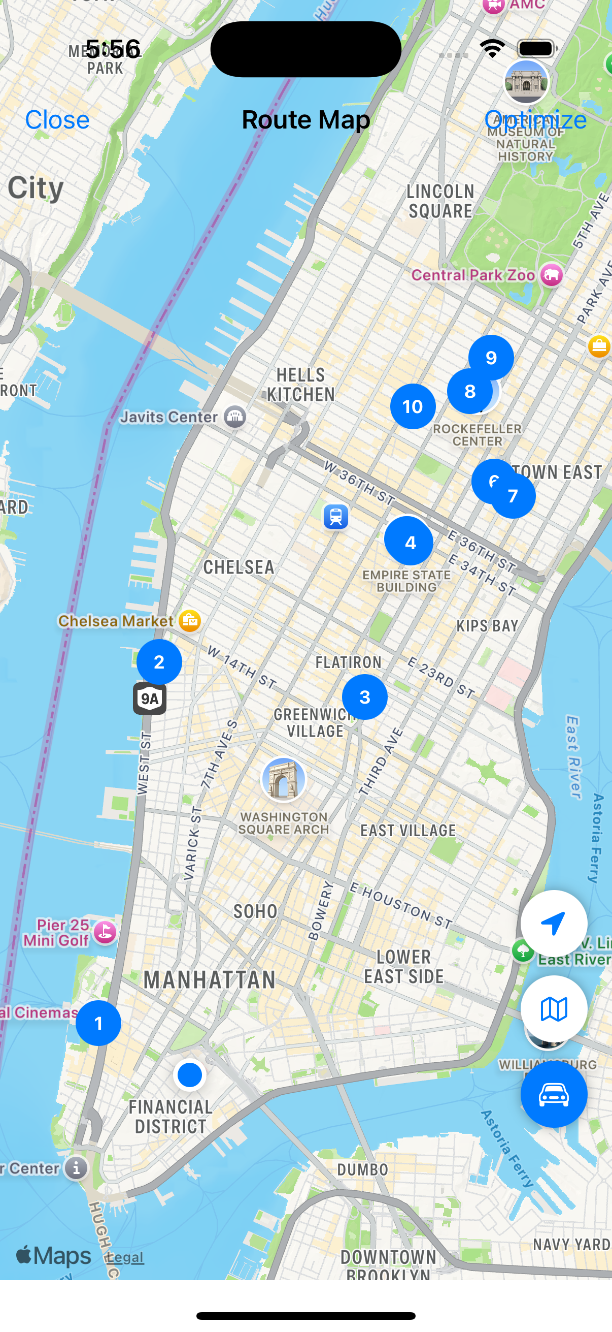 multi-stop route planner